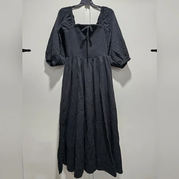 NWT Quince 100% Cotton Smocked Midi Dress, Medium - Picture 3 of 6